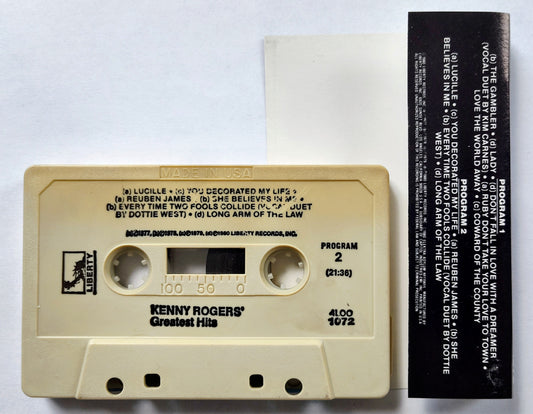 Kenny Rogers - “Greatest Hits” - CASSETTE TAPE VG+/VG+