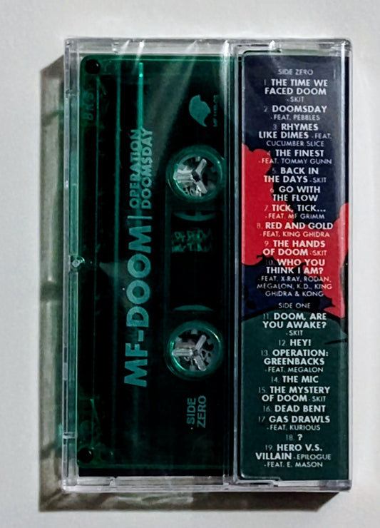 MF DOOM - "Operation Doomsday" - INDIE CASSETTE TAPE (Italy "Fan Club" Reissue; Translucent Green Shell) M/M (Sealed)