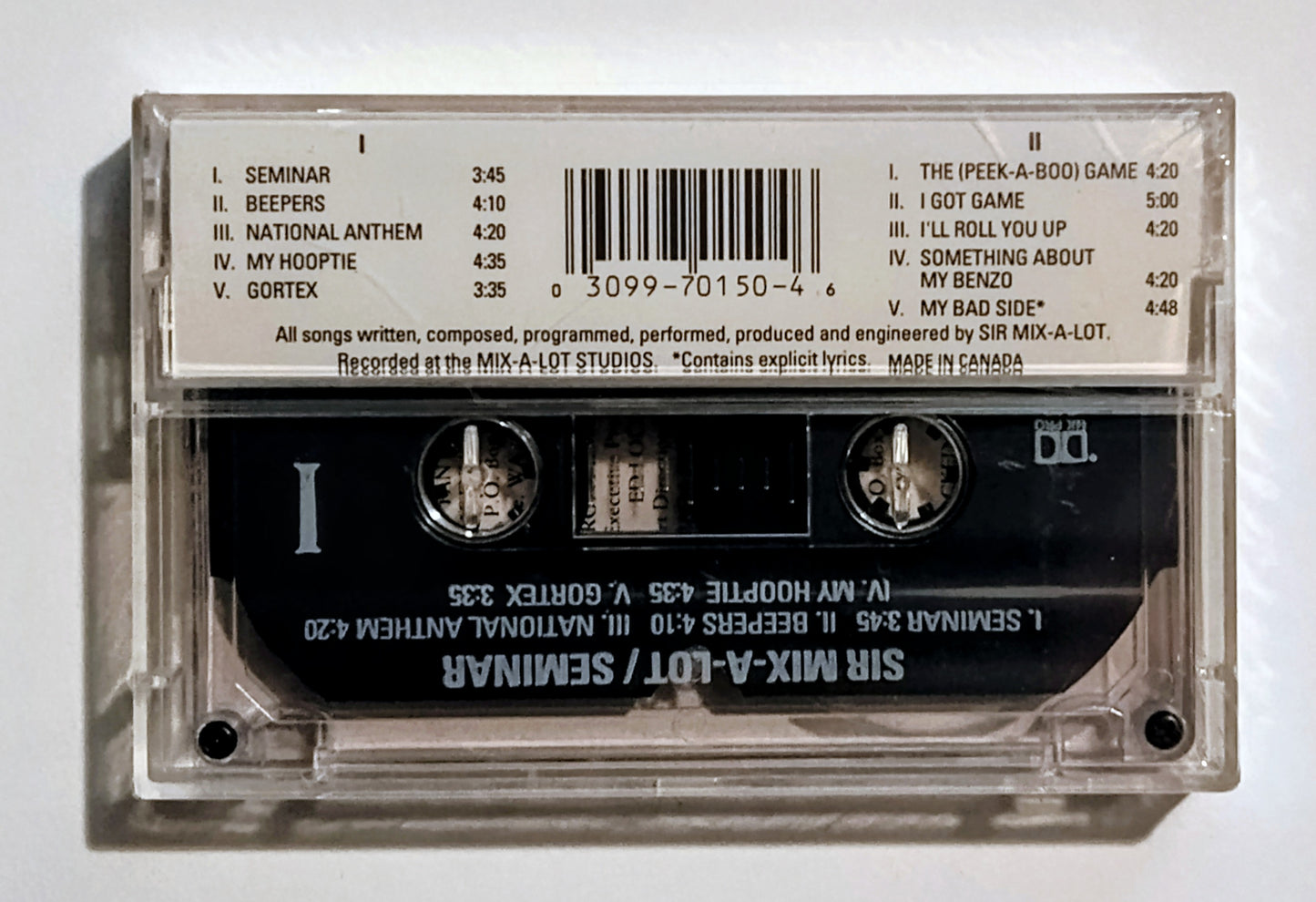 Sir Mix-A-Lot - "Seminar" - CASSETTE TAPE VG+/M (Sealed; cracked case)