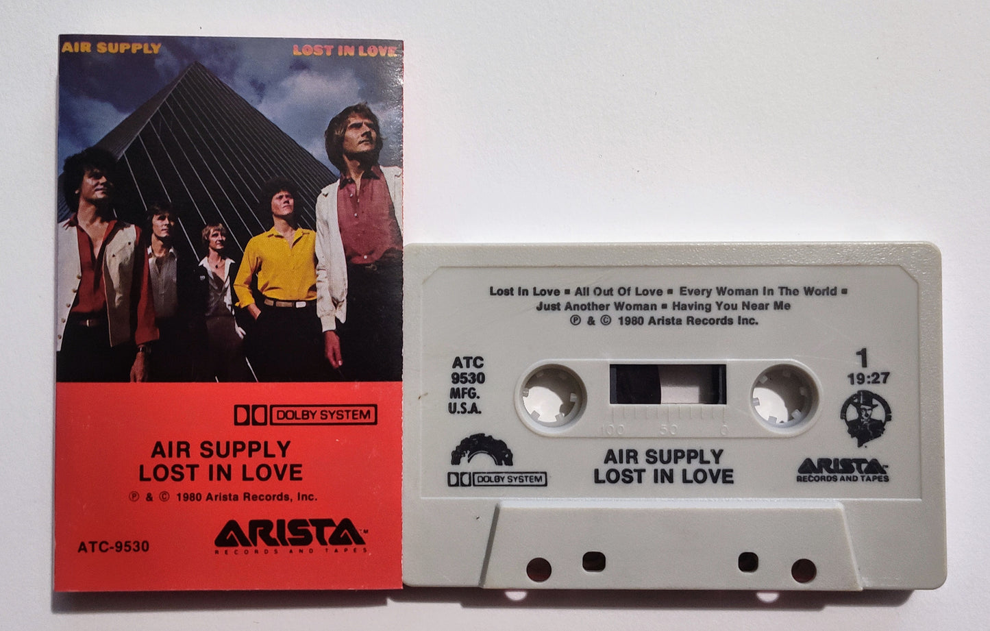 Air Supply - "Lost In Love" - CASSETTE TAPE (DOLBY) VG+/VG+ (Original Orange Case)