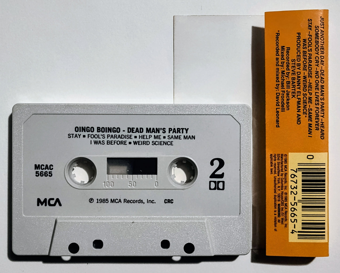 Oingo Boingo - "Dead Man's Party" - CASSETTE TAPE (Matte shell) VG+/VG+