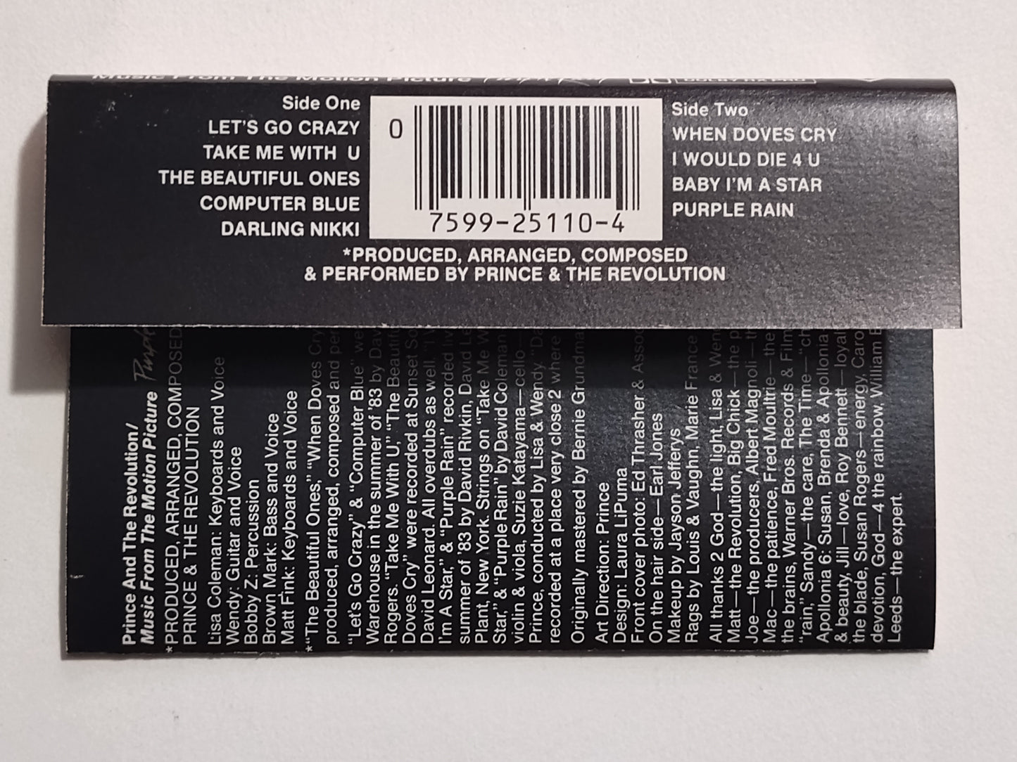 Prince - "Purple Rain" - CASSETTE TAPE (SR; DOLBY HX PRO B NR) VG+/VG