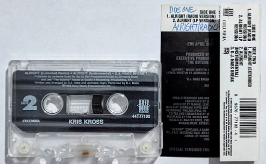 Kris Kross Featuring Supercat - “Alright” - CASSETTE TAPE (Single) VG/VG+