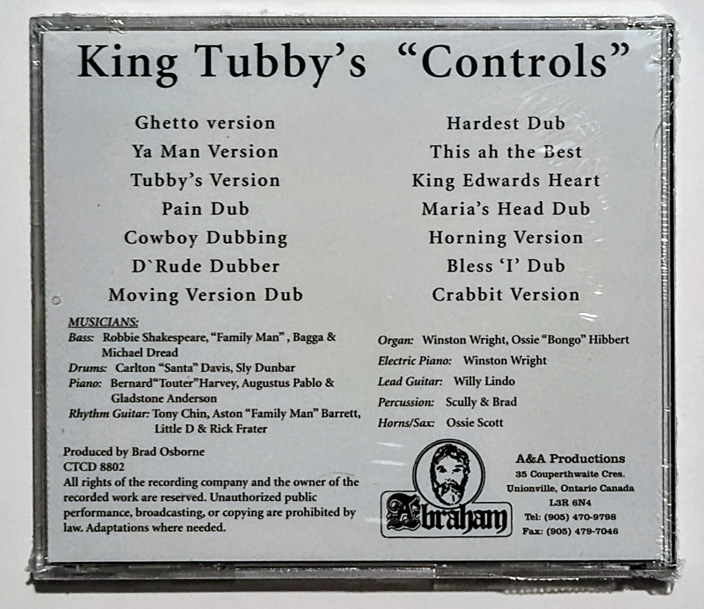 King Tubby - "King Tubby's Controls" - INDIE COMPACT DISC M/M (Sealed)