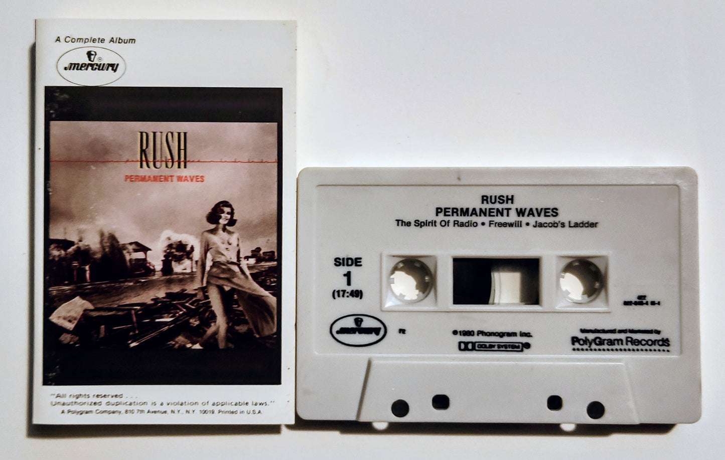 Rush - "Permanent Waves" - CASSETTE TAPE (DOLBY) VG/VG+