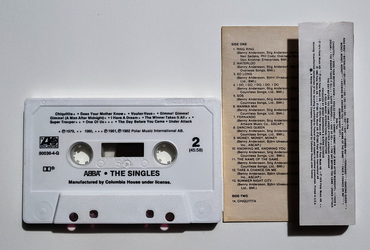 Abba - "The Singles" - CASSETTE TAPE (Columbia House; DOLBY) VG+/VG+