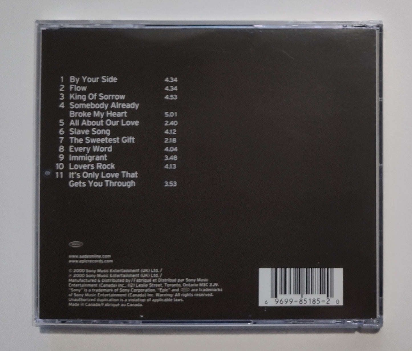 Sade - "Lovers Rock" - COMPACT DISC VG+/VG