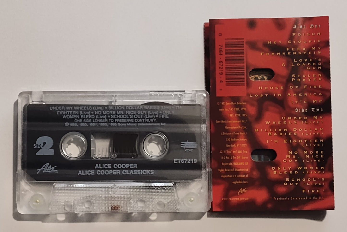 Alice Cooper - "Classicks" - CASSETTE TAPE VG/VG+