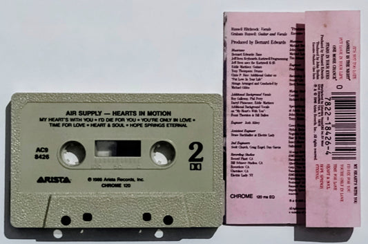Air Supply - “Hearts In Motion” - CASSETTE TAPE VG+/VG+