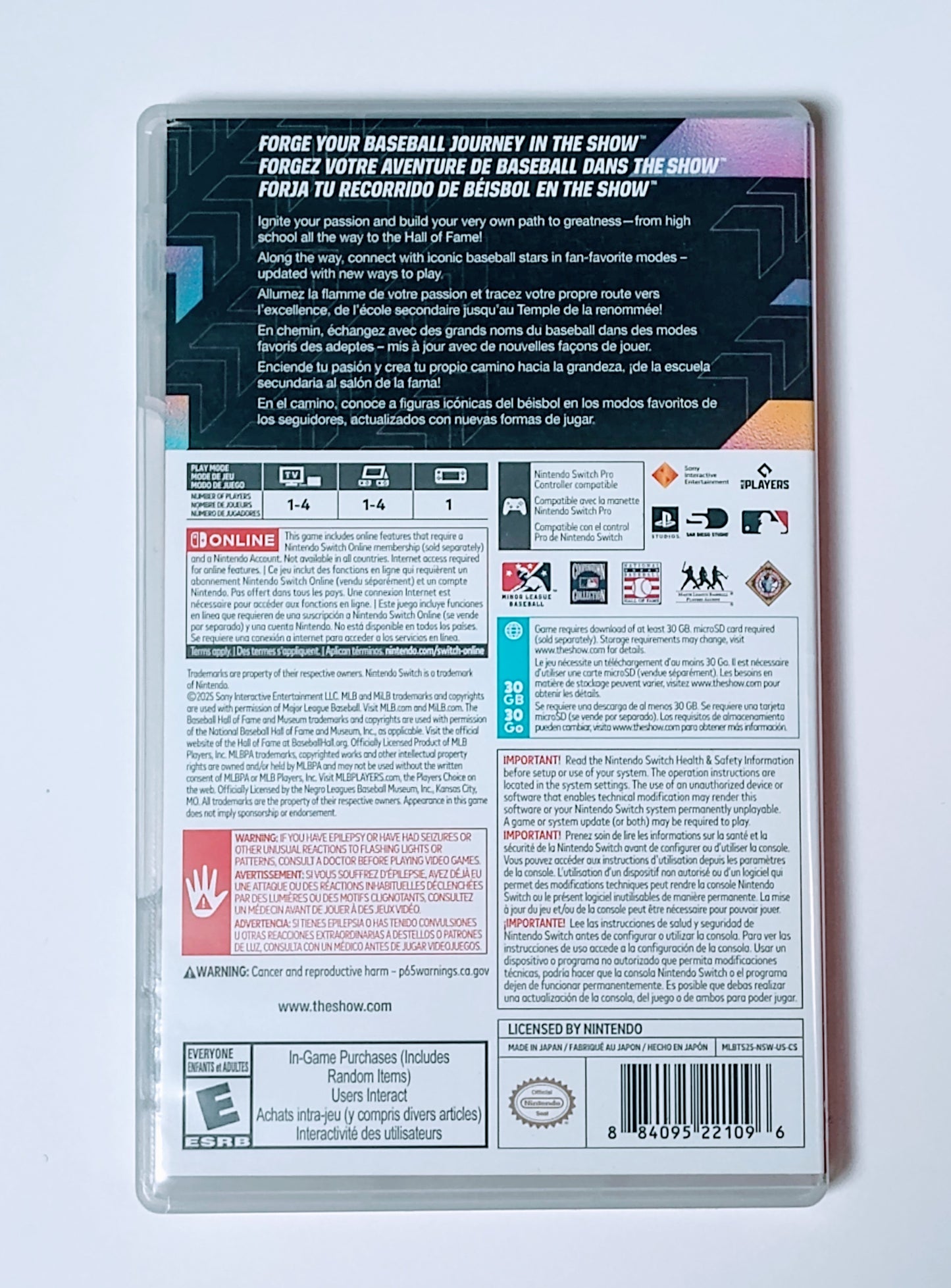 MLB: The Show 25 - NINTENDO SWITCH GAME NM