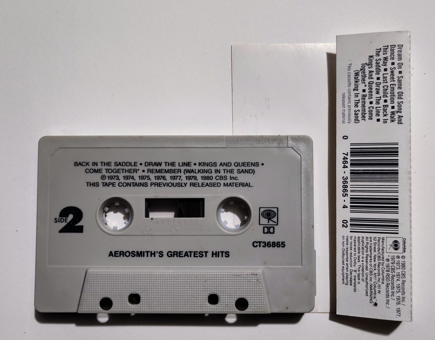 Aerosmith - "Greatest Hits" - CASSETTE TAPE (DOLBY) G+/VG