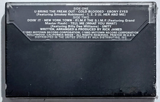 Rick James - “Cold Blooded” - CASSETTE TAPE NM/M (Sealed; bokeh cellophane)