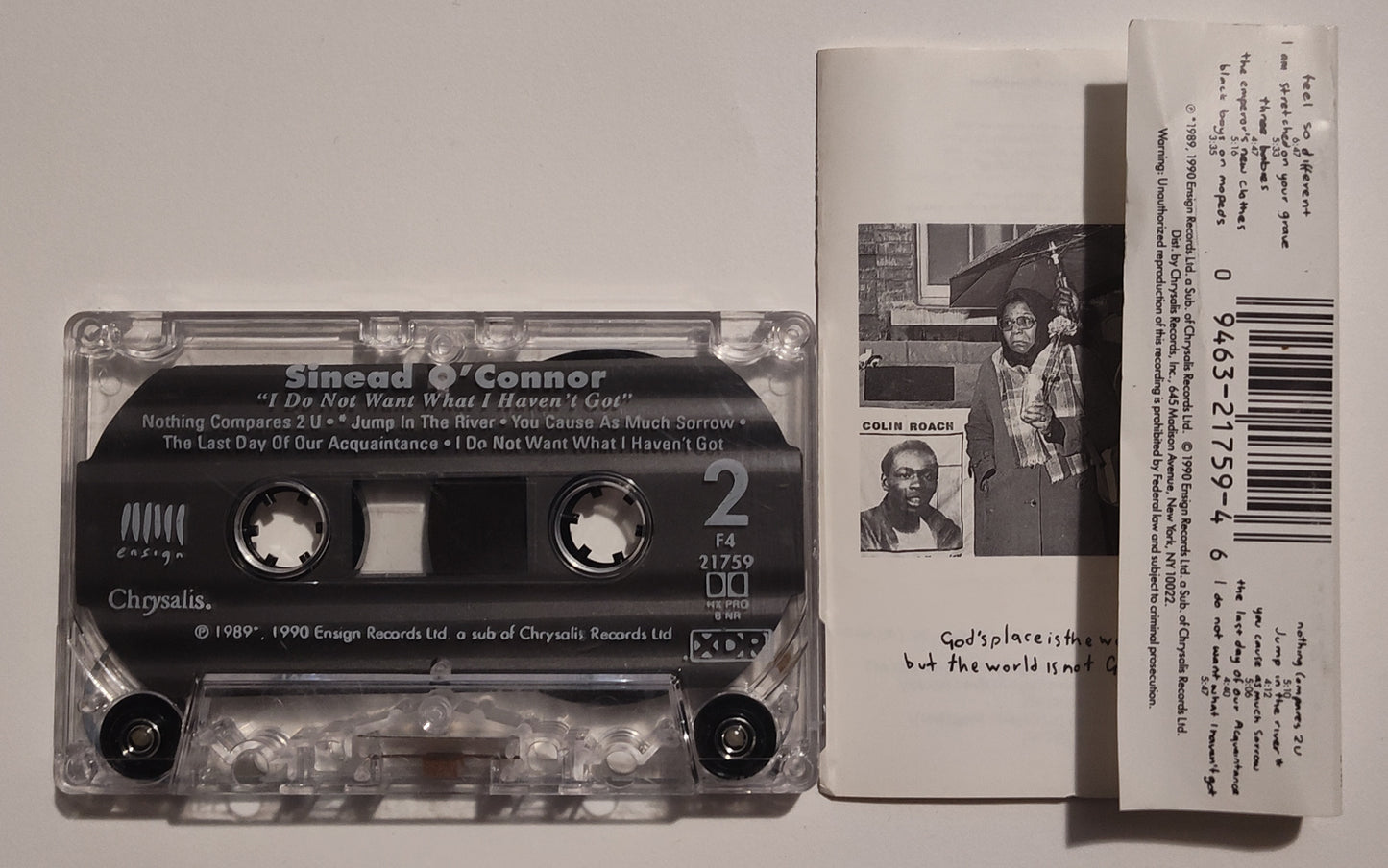 Sinead O'Connor - "I Do Not Want What I Haven't Got" - CASSETTE TAPE (XDR; DOLBY HX PRO B NR) G+/VG