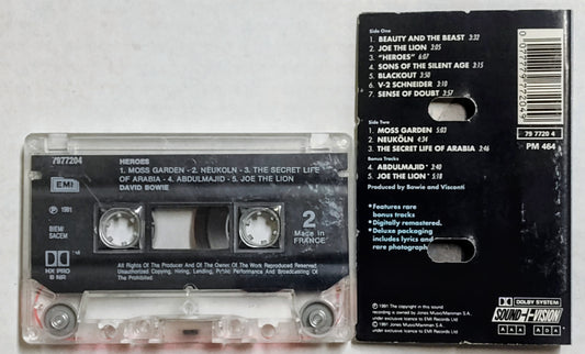 David Bowie - “Heroes” - CASSETTE TAPE (France) VG/VG
