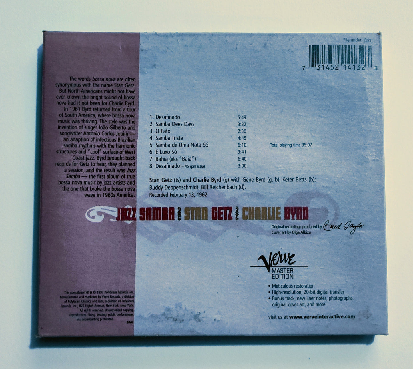 Stan Getz/Charlie Byrd - "Jazz Samba" - COMPACT DISC G/VG (Water damaged Digipack)