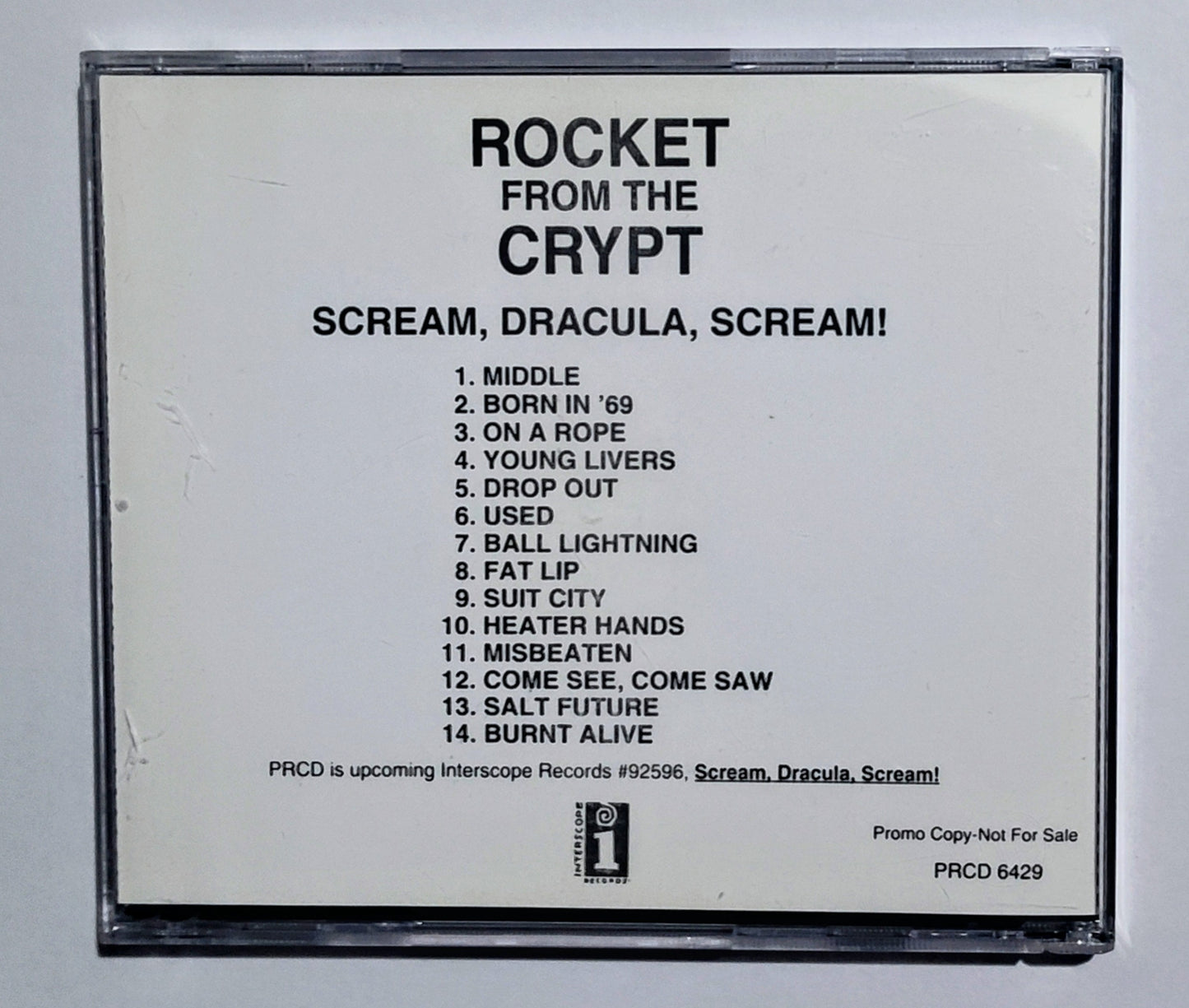 Rocket From The Crypt - "Scream, Dracula, Scream!" - COMPACT DISC (Promo) VG+/VG+