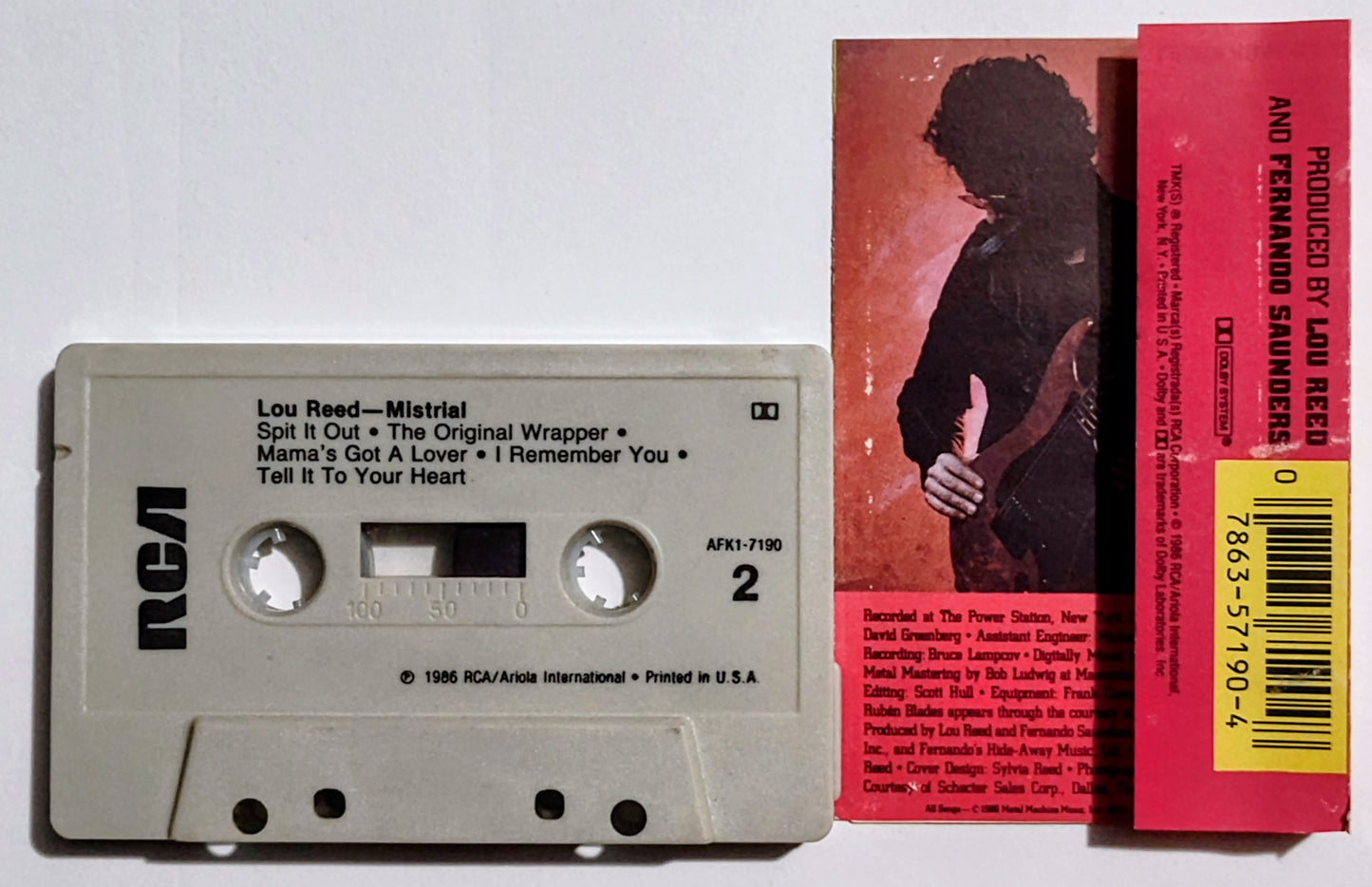 Lou Reed - "Mistrial" - CASSETTE TAPE (DOLBY) VG/VG+