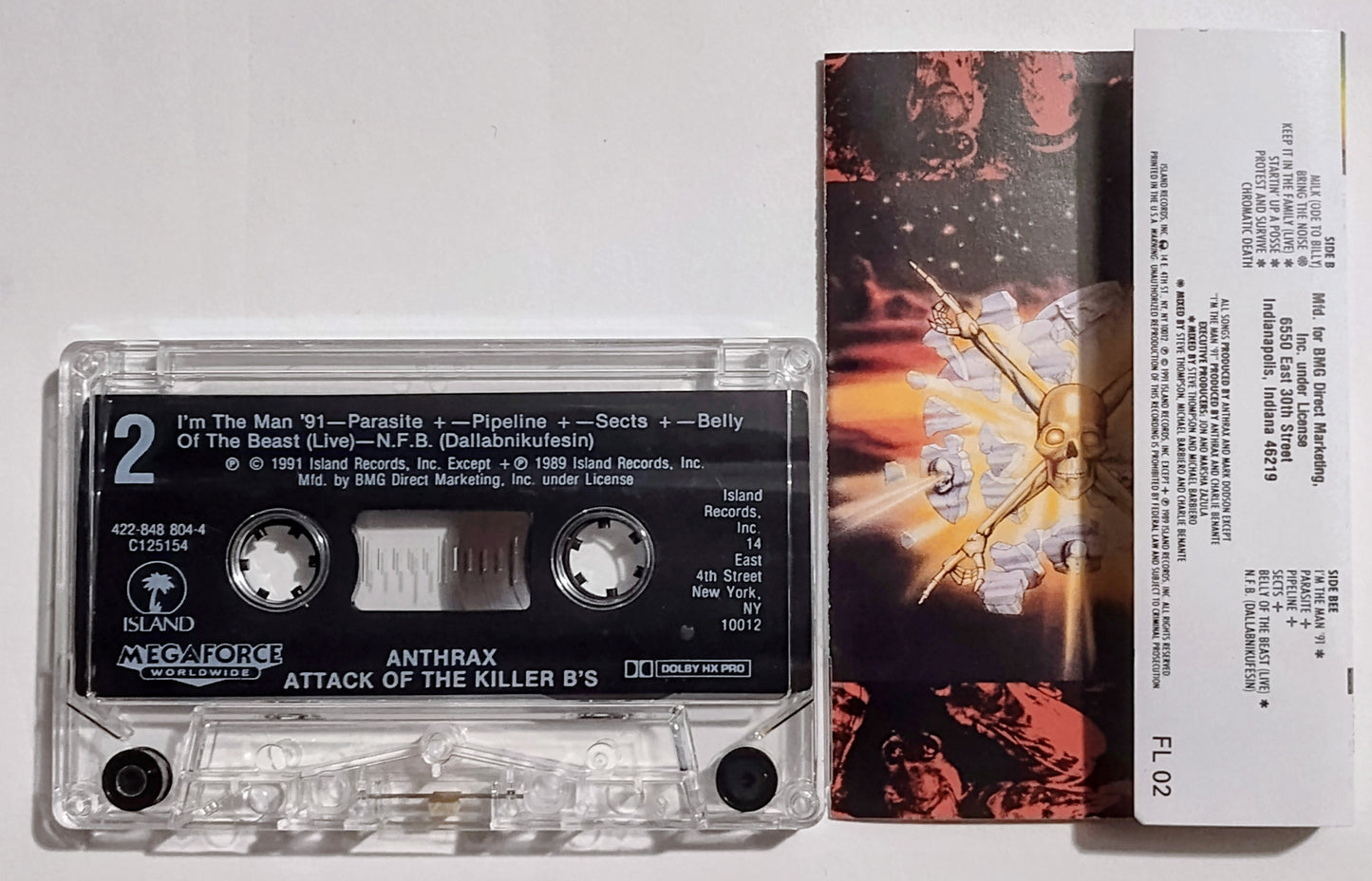 Anthrax - "Attack Of The Killer B's" - CASSETTE TAPE (BMG; DOLBY HX PRO) VG+/VG+