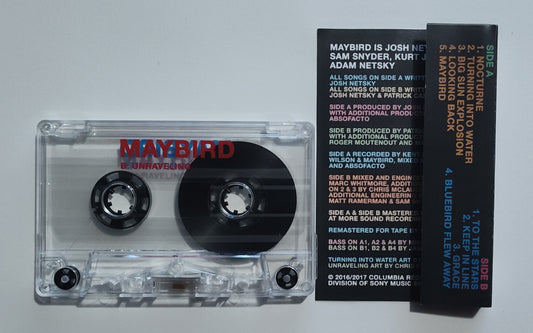 Maybird - "Unraveling" + "Turning Into Water EP" - INDIE CASSETTE TAPE (2 Albums On 1 Cassette) NM/NM
