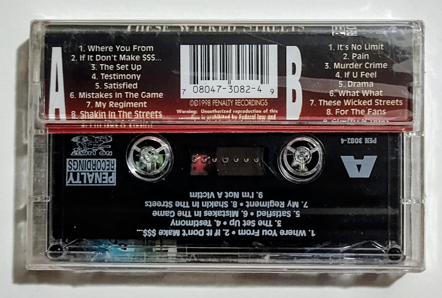 Skull Duggery - "These Wicked Streets" - CASSETTE TAPE VG+/M (Sealed; large crack in case cover)