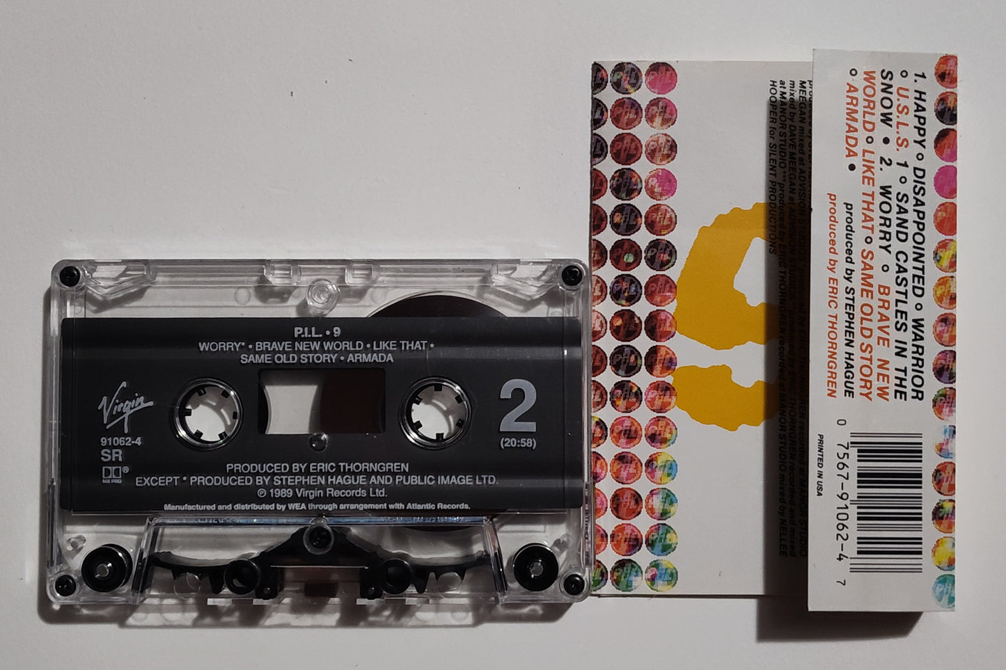 Public Image Ltd. (PIL) - "9" - CASSETTE TAPE (SR; DOLBY HX PRO) VG+/VG+