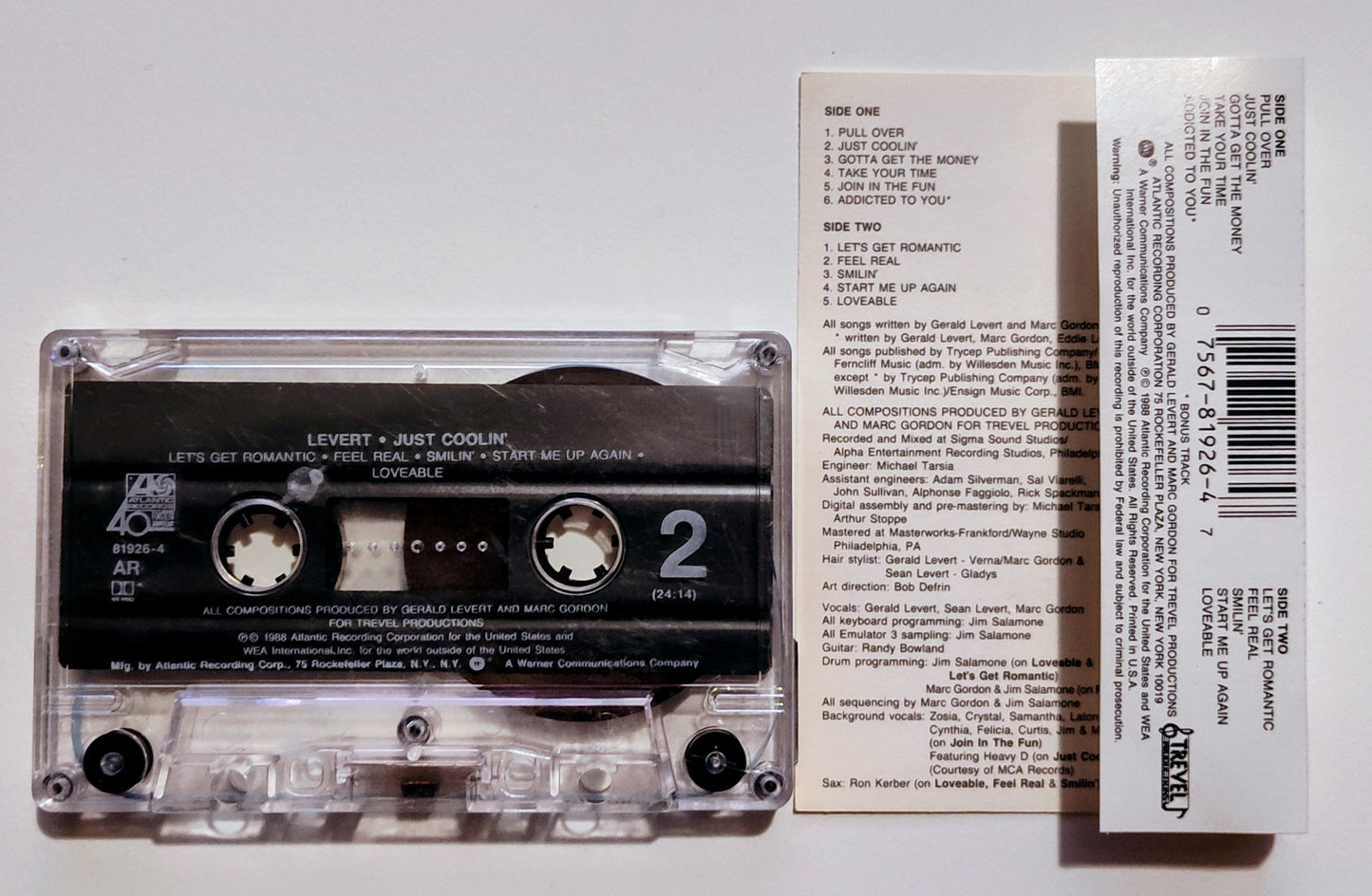 LeVert - "Just Coolin'" - CASSETTE TAPE (AR; DOLBY HX PRO) VG+/G+