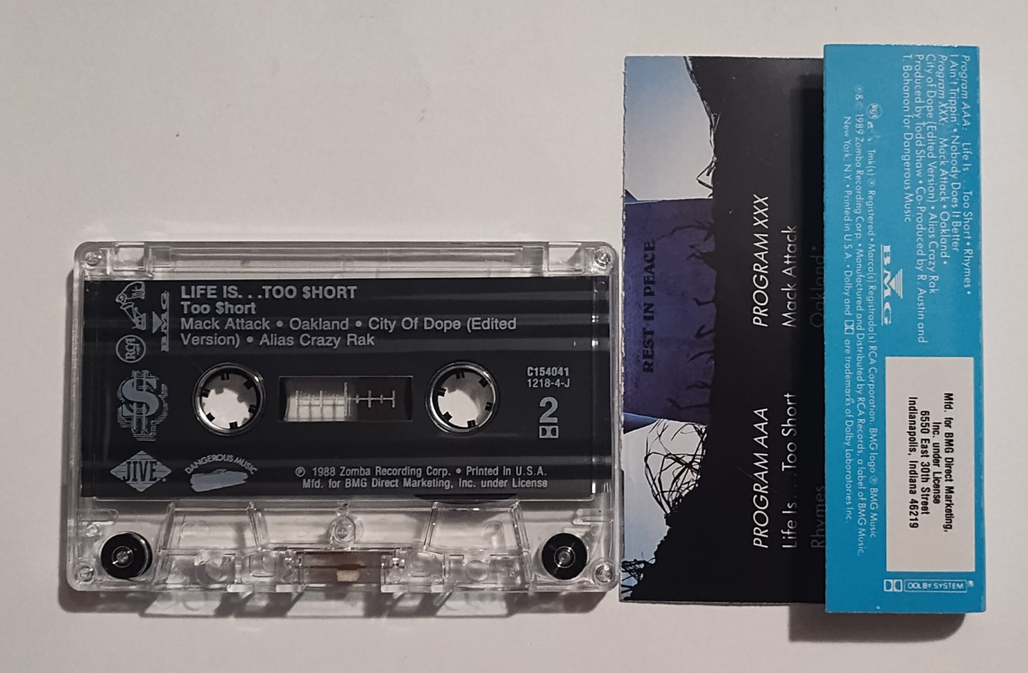 Too $hort - "Life Is... Too $hort" - CASSETTE TAPE (BMG Club; DOLBY) NM/VG+