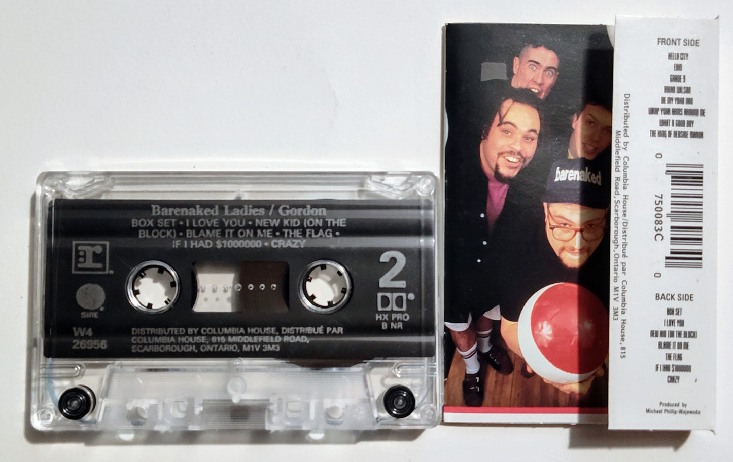 Barenaked Ladies - "Gordon" - CASSETTE TAPE (Canada; Clear Shell; Columbia House; DOLBY HX PRO B NR) VG+/VG+