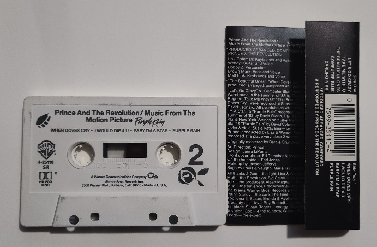 Prince - "Purple Rain" - CASSETTE TAPE (SR; DOLBY HX PRO B NR) VG+/VG+