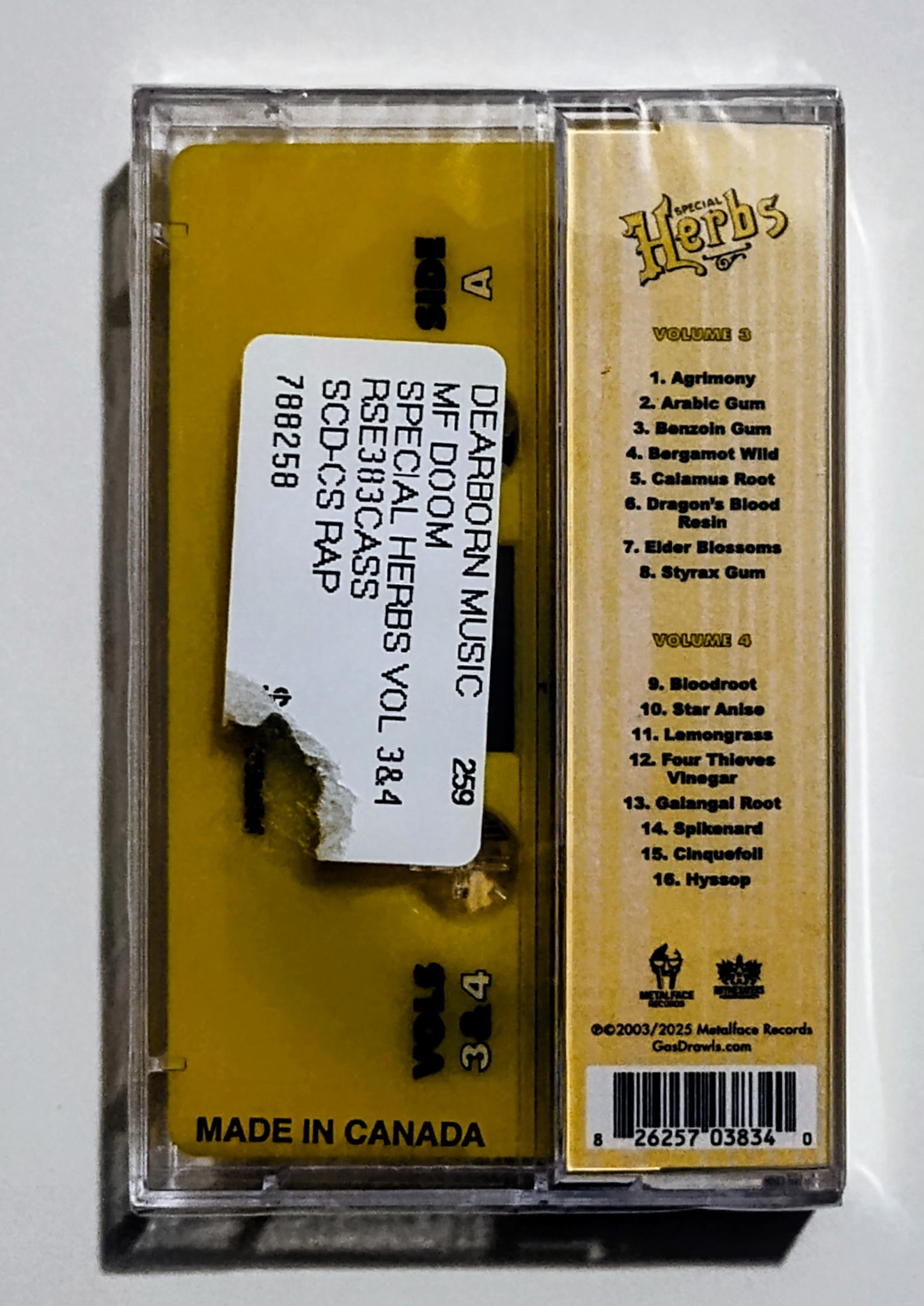 MF Doom as Metal Fingers - "Special Herbs (Instrumentals; 5-Tape Complete Set)" - CASSETTE TAPE M/M (All Sealed)
