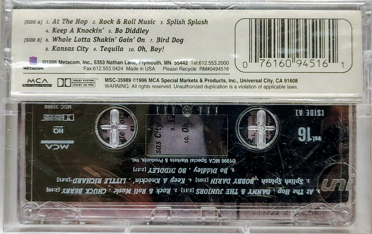 Various Artists - "Hoppin' & Boppin' 50's - The Ultimate Rock & Roll Collection Vol. 16" - CASSETTE TAPE M/M (Sealed)