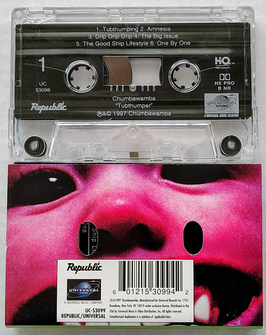 Chumbawamba - "Tubthumper" - CASSETTE TAPE VG+/VG+ *🚨*