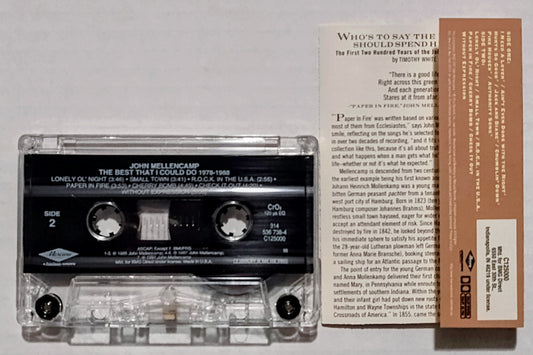 John Mellencamp - “The Best That I Could Do 1978-1988” - CASSETTE TAPE (BMG) VG+/VG+