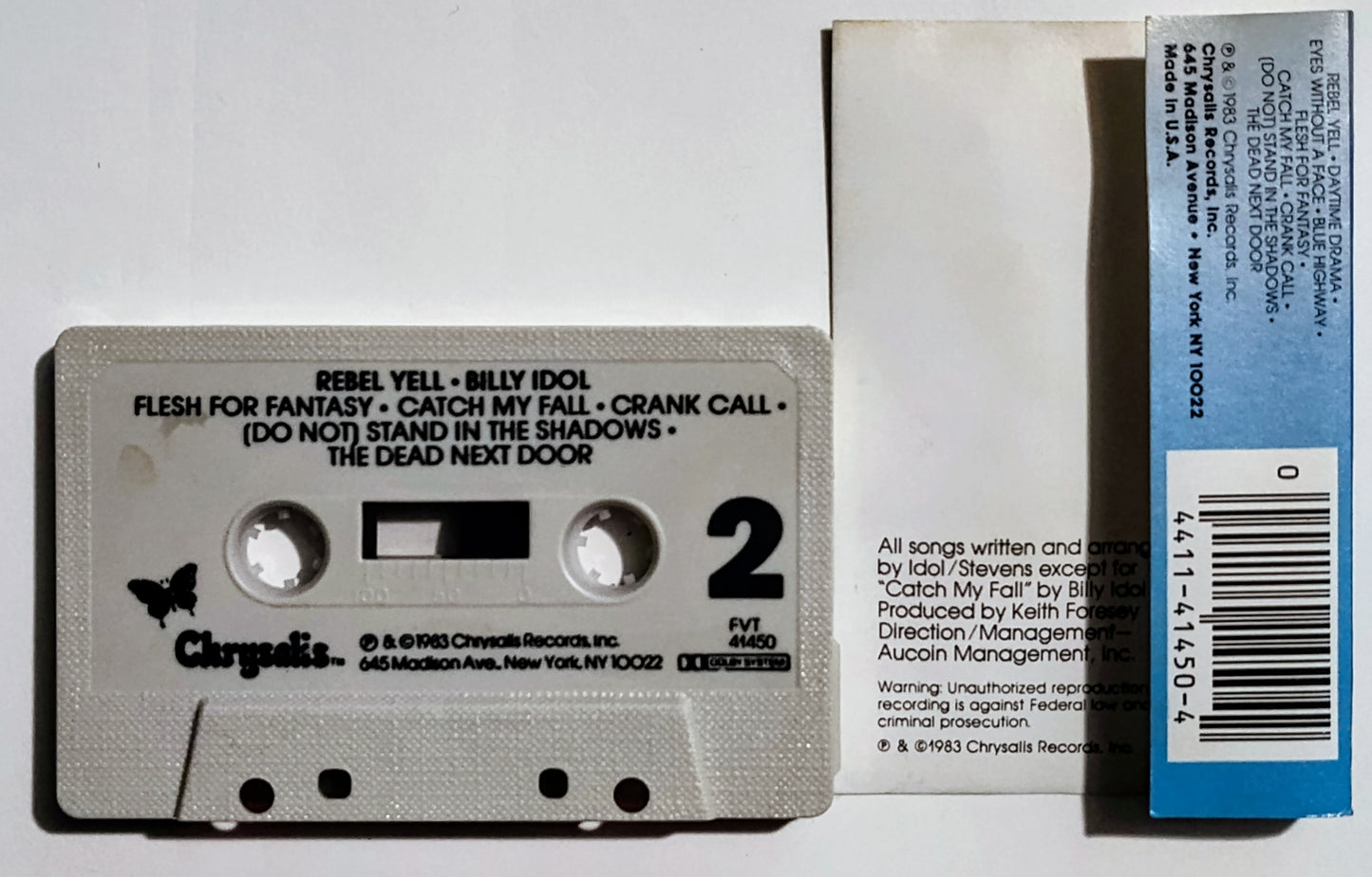 Billy Idol - "Rebel Yell" - CASSETTE TAPE G+/VG (Light cover damage)