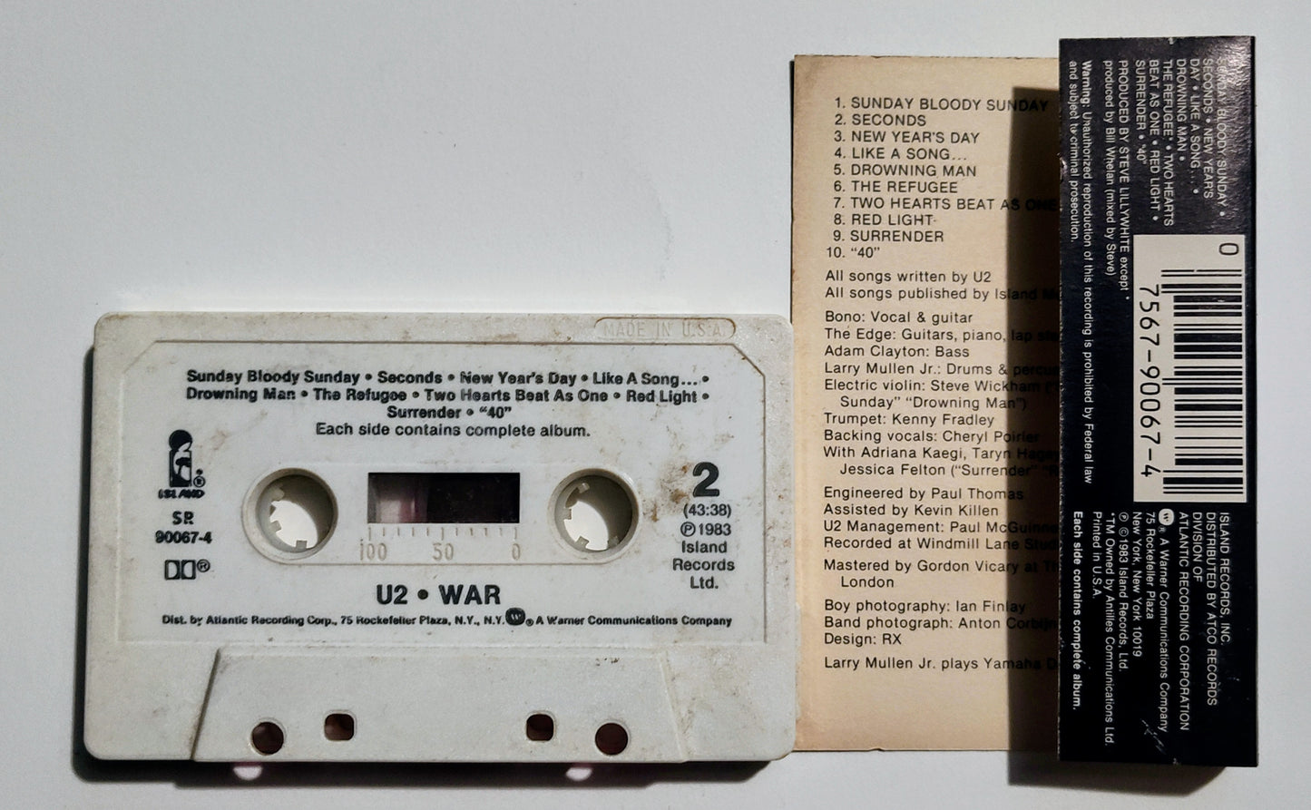 U2 - "War" - CASSETTE TAPE (DOLBY) VG/G+