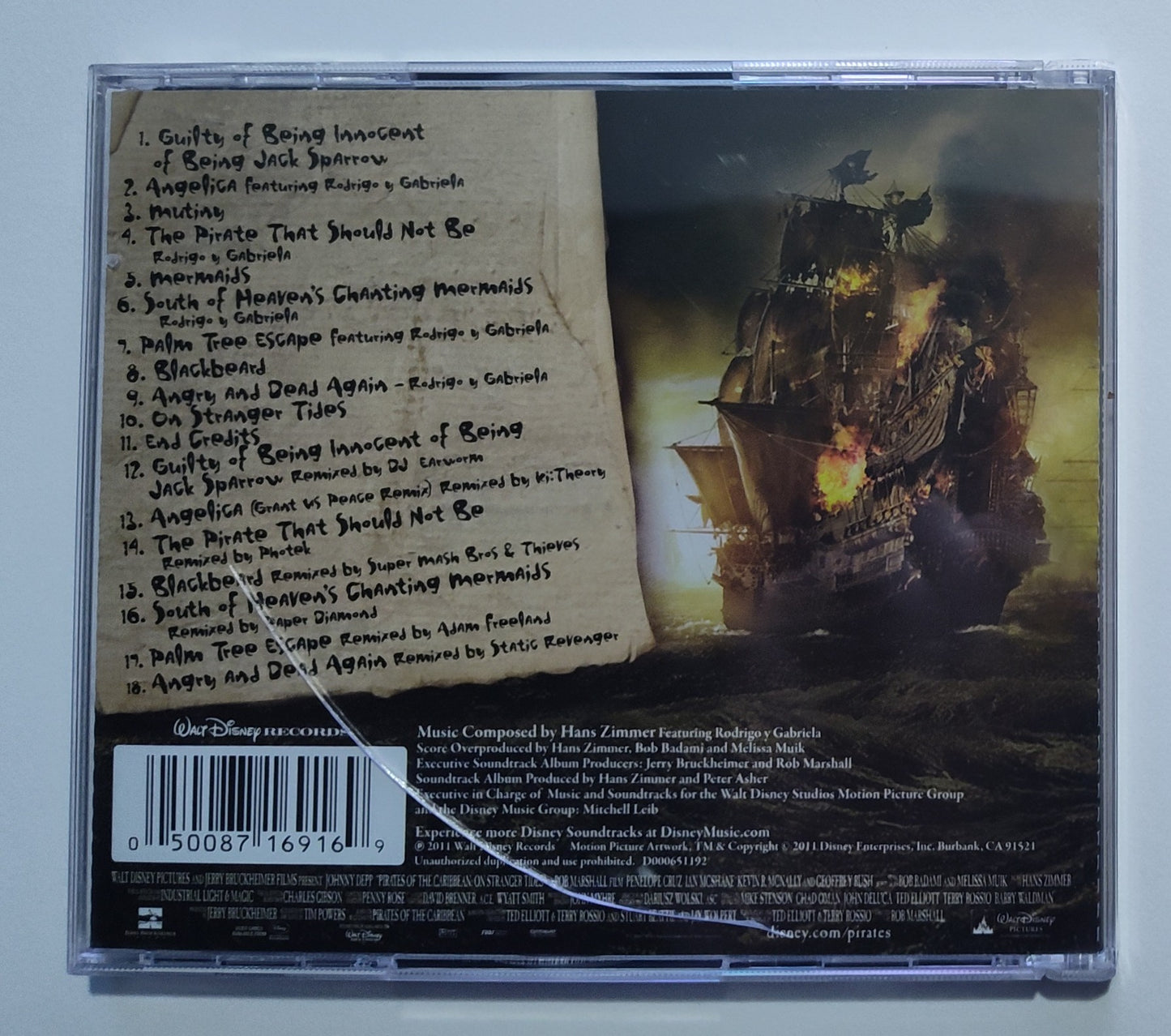 Hans Zimmer Featuring Rodrigo y Gabriela - "The Pirates Of The Caribbean: On Stranger Tides" - COMPACT DISC NM/NM