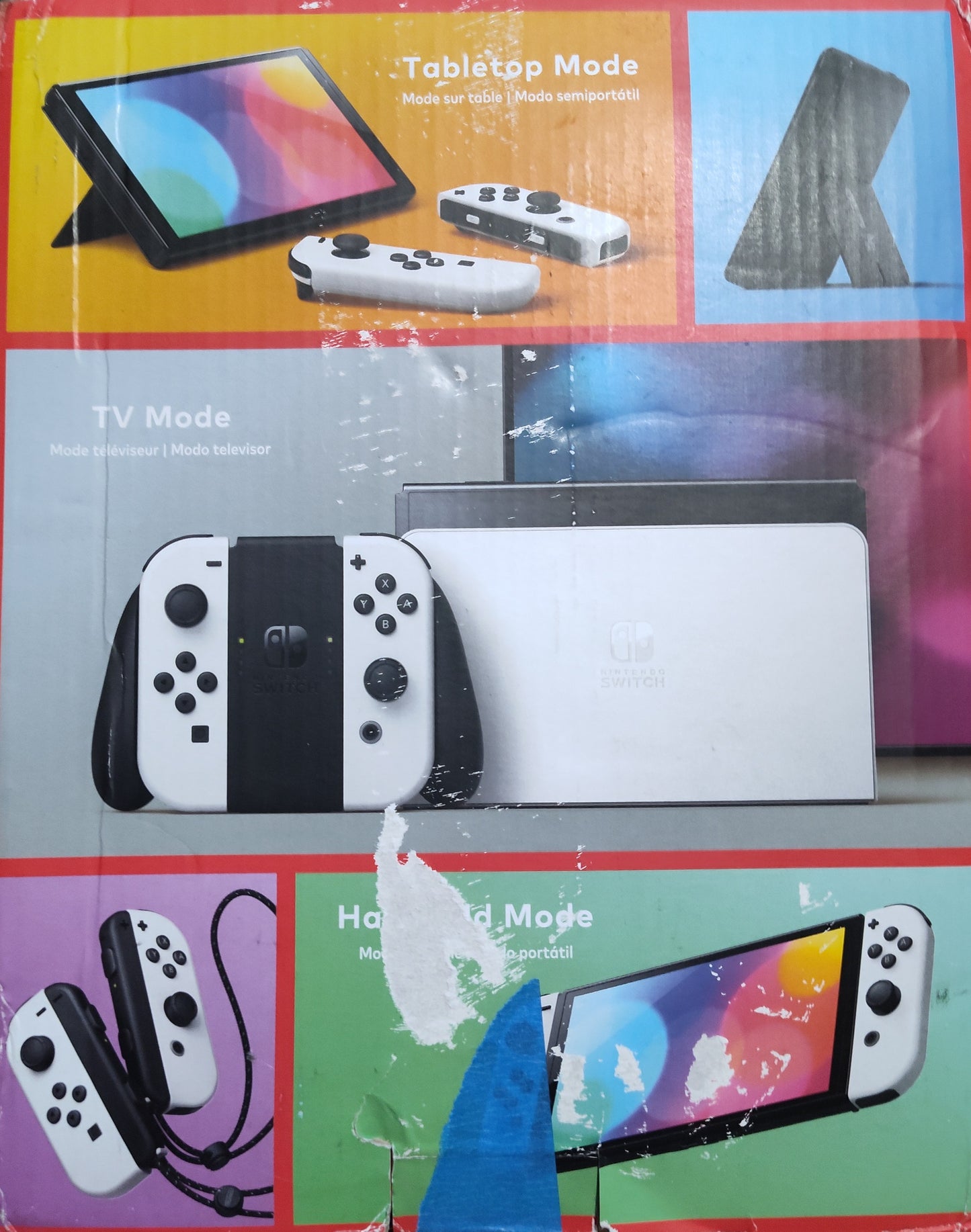 Nintendo Switch OLED 64GB (Complete System; White + Green Joycons; + SD Card) - VG+ Overall (Faint scratches to screen; Free shipping)