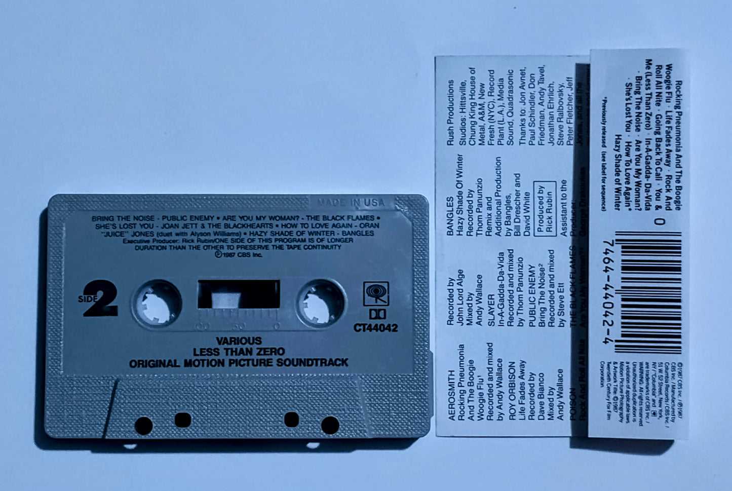 Various Artists - "Less Than Zero Soundtrack" - CASSETTE TAPE (DOLBY) VG+/VG+