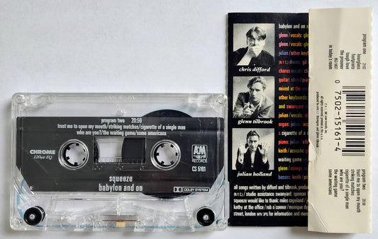 Squeeze - “Babylon And On” - CASSETTE TAPE VG/VG+