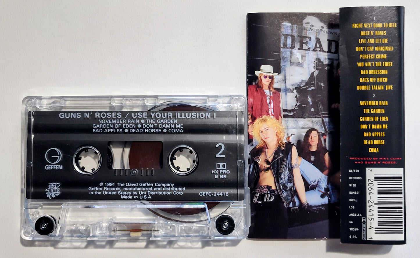 Guns N' Roses - "Use Your Illusion I" - CASSETTE TAPE (DOLBY HX PRO B NR) VG+/VG+