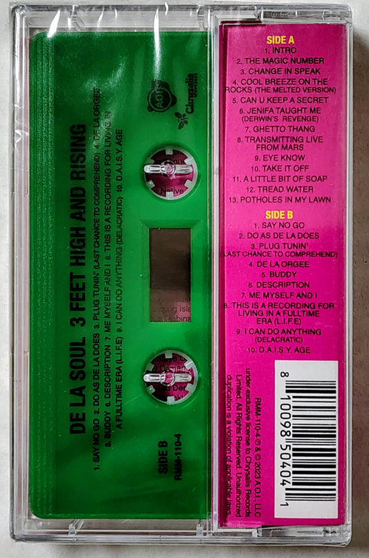 De La Soul - “3 Feet High And Rising (Reissue)” - CASSETTE TAPE (Green Shell) NM/M (Sealed; small crack in case)