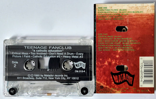 Teenage Fanclub - “A Catholic Education” - INDIE CASSETTE TAPE VG+/VG+ *🚨*