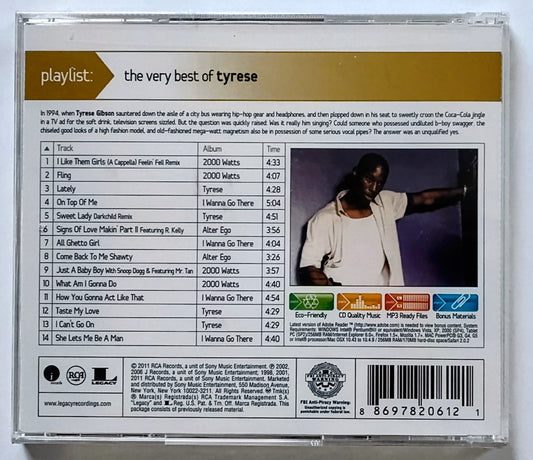 Tyrese - “Playlist Compilation: The Very Best Of Tyrese” - COMPACT DISC M/M (Sealed with hype sticker)