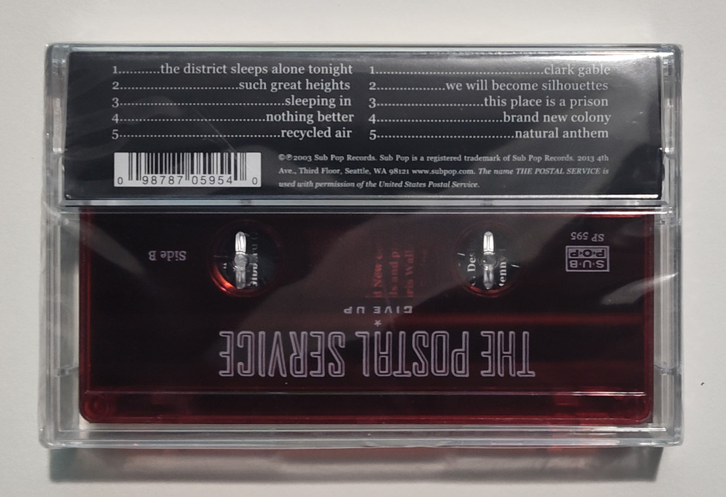 Postal Service, The - "Give Up" - INDIE CASSETTE TAPE (Translucent red shell) M/M (Sealed)
