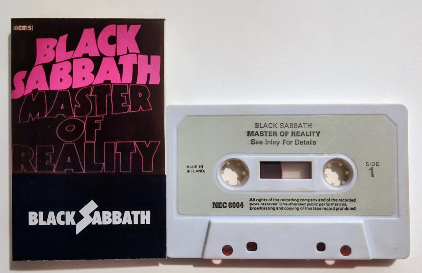 Black Sabbath - "Master Of Reality" - CASSETTE TAPE (Ireland; original pressing; paper labels) VG+/VG+