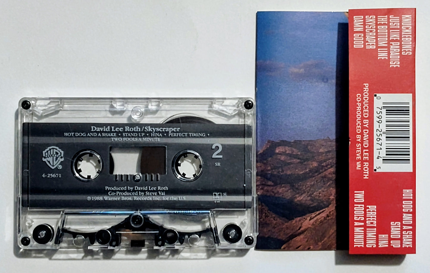 David Lee Roth (Van Halen) - "Skyscraper (with Steve Vai)" - CASSETTE TAPE (SR; DOLBY HX PRO B NR) VG+/VG+