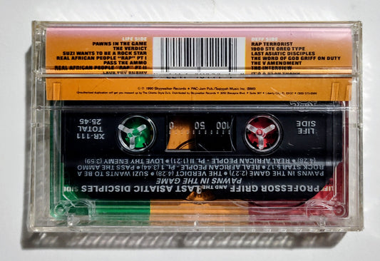 Professor Griff And The Last Asiatic Disciples - "Pawns In The Game" - CASSETTE TAPE NM/M (Sealed; Lightstruck cover)