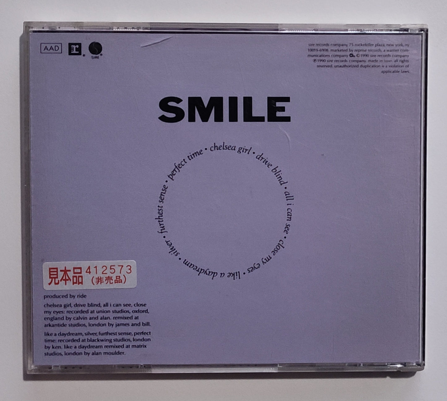 Ride - "Smile" - COMPACT DISC VG/VG