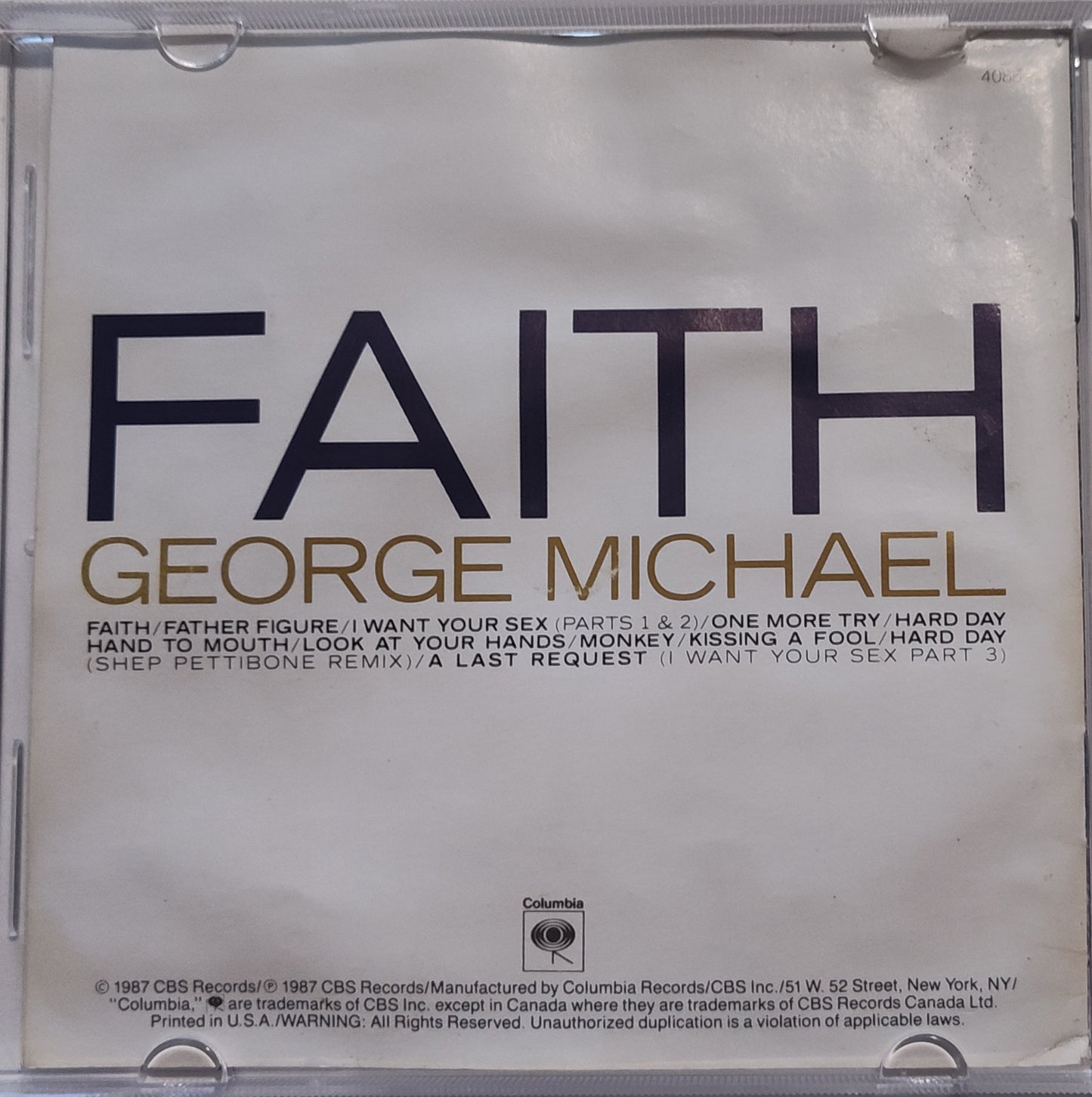 George Michael - "Faith" - COMPACT DISC G+/VG+