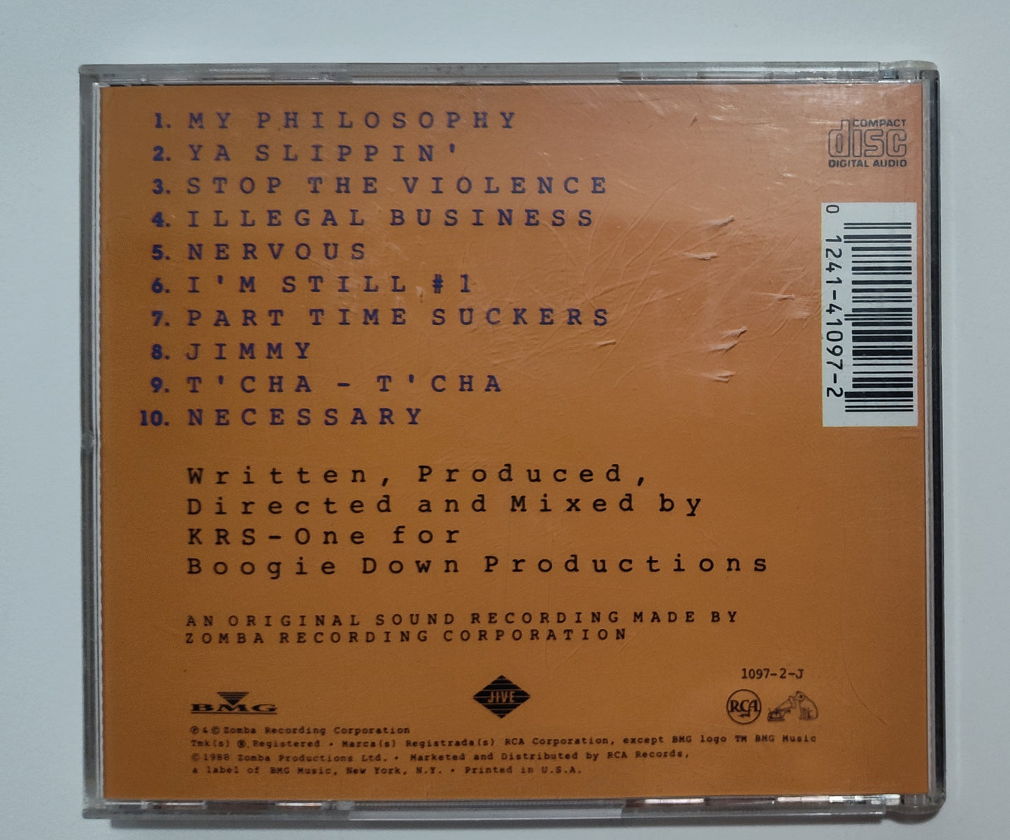 Boogie Down Productions - "By All Means Necessary" - COMPACT DISC VG+/VG